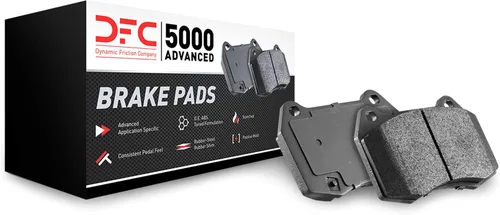 Vista 4 de Dynamic Friction Company Frenos traseros y rotores Hardware incluido Kit de pastillas de freno y rotores avanzados trasero 5000 Compatible