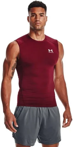 Vista 8 de Under Armour - Camiseta de compresión HeatGear sin mangas para hombre Negro (001)/Blanco