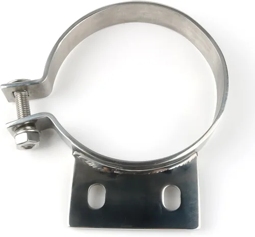 Vista 2 de Se adapta a Peterbilt Exhaust Stack 5" Mount Bracket Clamp Cromo 379 359 1987-1993 10294 Plata
