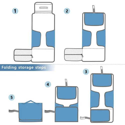 Vista 7 de Cambiador portátil para bebé, cambiador de pañales de viaje de vaca negra, cambiador impermeable con almohada incorporada, regalos para baby shower