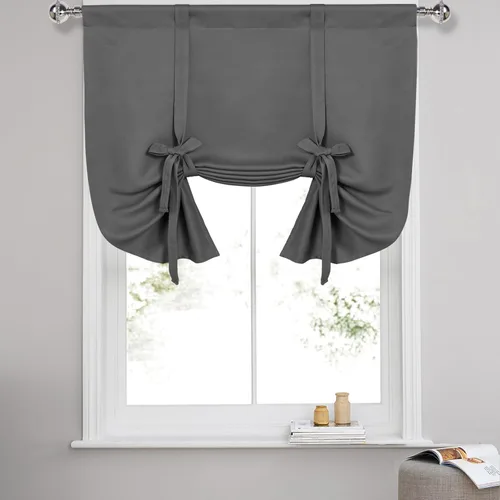 Vista 15 de DWCN Cortinas Opacas - Persiana Enrollable con Lazos para Ventana, Aislamiento Térmico, Oscurecimiento de Habitación, Cortinas con Bolsillo