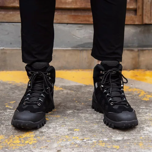 Vista 8 de SUADEX Botas con punta de acero para hombres y mujeres, botas de trabajo antideslizantes, botas de seguridad con punta compuesta