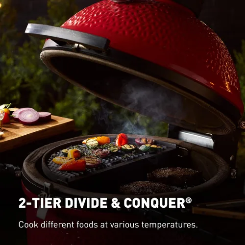 Vista 7 de Kamado Joe Classic Joe Series II - Parrilla de carbón de cerámica independiente de 18 pulgadas y ahumador con bisagra AirLift, ventilación superior