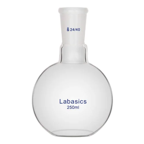 Vista 8 de Labasics Frasco de ebullición de fondo plano de un solo cuello de 1.7 fl oz, con junta externa cónica estándar 24/40, 1.7 fl oz 50mL