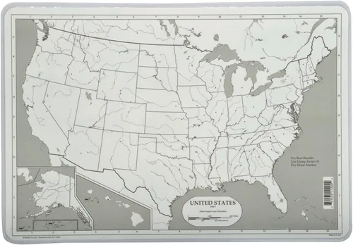Vista 6 de Painless Learning Manteles individuales educativos laminados para niños: presidentes de EE. UU., mapa de EE. UU., mapa del mundo