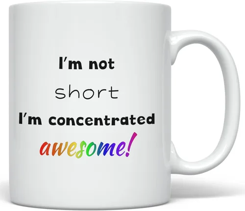 Vista 7 de PixiDoodle Funny Awesome - Taza de café para persona corta (11 onzas, negro)