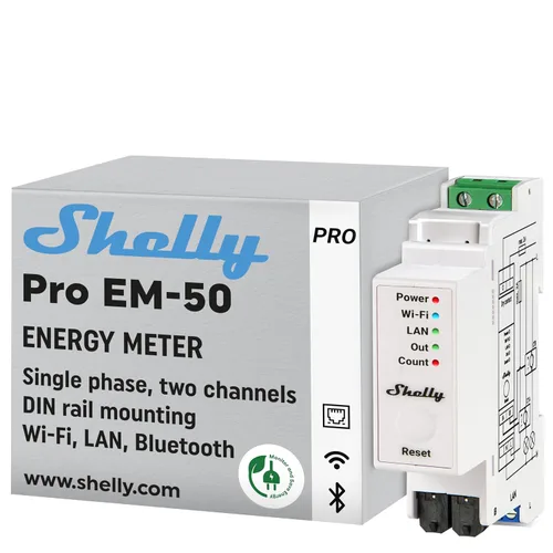 Vista 10 de Shelly 3EM-63T Gen3 Medidor de energía trifásico inteligente operado por Wi-Fi Automatización del hogar Compatible con Alexa y Google Home
