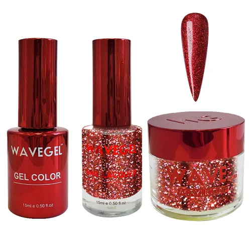 Vista 60 de WAVEGEL - Juego de gel de remojo, laca de uñas y polvo acrílico y polvo de inmersión a juego - Colección Queen - #001 Negro sedoso