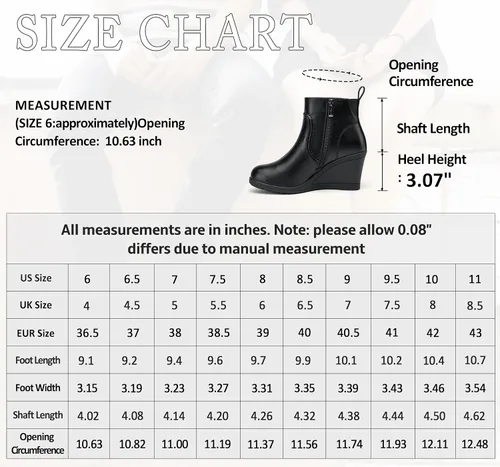 Vista 6 de Vepose Botines de cuña 9679 para mujer, botines clásicos con cremallera lateral para mujer