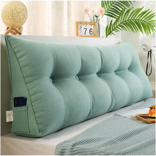 Vista 14 de EORNOW Almohada triangular para cabecero, cojín largo para respaldo de cabecero, cojín grande desmontable, almohada de lectura con funda extraíble