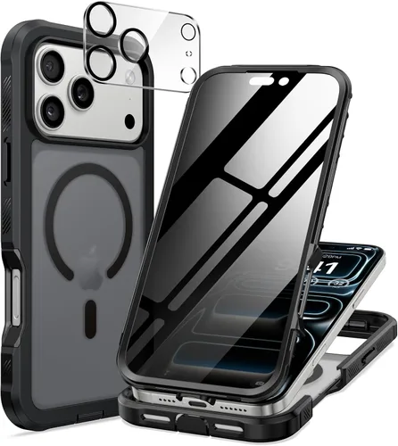 Vista 36 de seacosmo para iPhone Air Funda, Carcasa Completa con Protector de Privacidad de Vidrio Templado 9H Integrado y Protector de Lente de Cámara