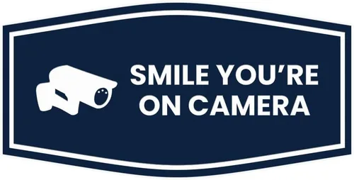 Vista 27 de Fancy Smile You're On Camera Letrero (negro) - Mediano (1 unidad)