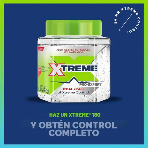 Vista 3 de Xtreme Pro-Expert - Gel transparente para el cabello, sin alcohol, control extremo las 24 horas con aloe vera, tarro de 8.81 onzas (paquete de 24)