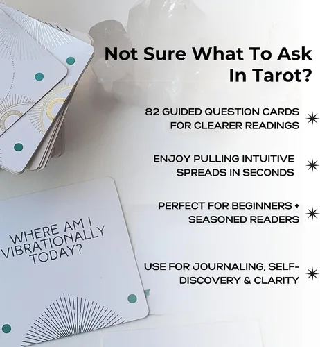 Vista 2 de Tarot Spread Deck: 82 tarjetas de preguntas para claridad e impacto. Herramienta de aprendizaje del tarot, artesanía se propaga intuitivamente