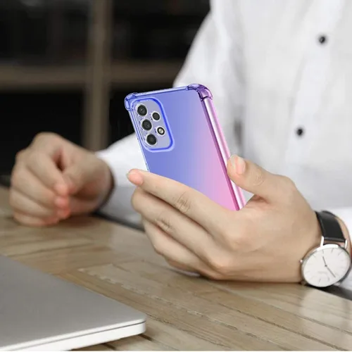 Vista 6 de Funda para Galaxy A23, Samsung A23 SM-A235M con protector de pantalla de vidrio templado, bonita funda protectora de TPU transparente a prueba