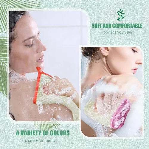 Vista 2 de Tatuo Paquete de 10 paños de lavado exfoliantes para cuerpo y cara, exfoliante de baño de tejido suave, toalla de baño exfoliante para eliminar