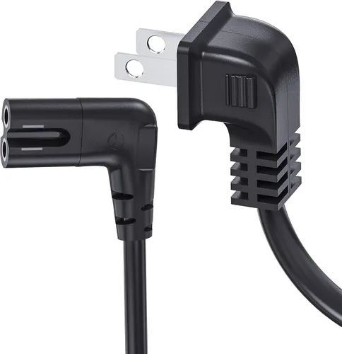 Vista 11 de Cable de alimentación de TV compatible con Samsung TV, Ancable de 6 pies y 90 grados en ángulo de 2 clavijas, cable de TV C7 compatible con Samsung