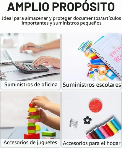 Vista 8 de Forvencer Carpeta de Bolsillo, 4X Capacidad Regular, 5 Paquetes de Carpetas de Plástico Super Pesadas con Cierre Hermético, Carpetas con Bolsillos