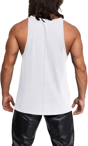 Vista 2 de Wihion Camisetas sin mangas para hombre, camisetas musculares para entrenamiento, fitness, gimnasio