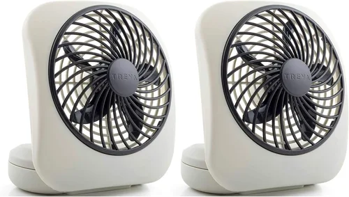 Vista 9 de O2COOL Treva ventilador de 5 pulgadas alimentado por batería, ventilador de escritorio portátil de 2 velocidades de enfriamiento con diseño compacto