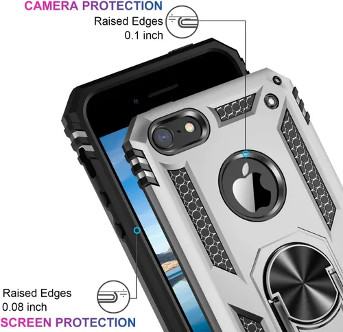 Vista 23 de Jeylly Funda para iPhone SE/Funda para iPhone 5S, Exterior de Plástico Duro que Absorbe Golpes + Interior de Silicona de Goma Defensor contra