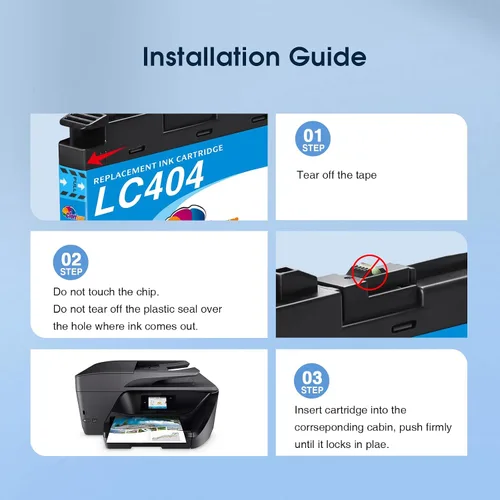 Vista 8 de Clorisun LC404 - Cartuchos de tinta compatibles con impresora Brother MFC-J1205W compatibles con impresora Brother MFC-J1205W MFC-J1215W MFC-J1205W