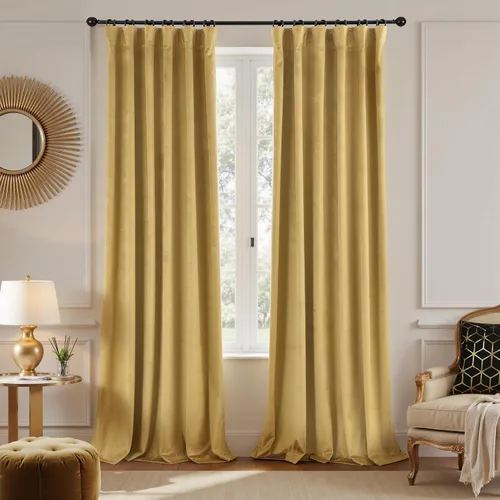 Vista 11 de Cortinas de terciopelo con trabilla trasera de 52 x 63 pulgadas de color naranja quemado de KOUFALL