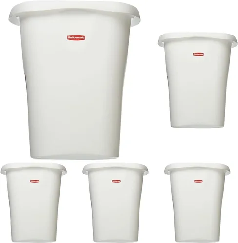 Vista 8 de Rubbermaid Bote de basura rectangular con parte superior abierta, 3 galones/12 cuartos de galón, blanco, para debajo