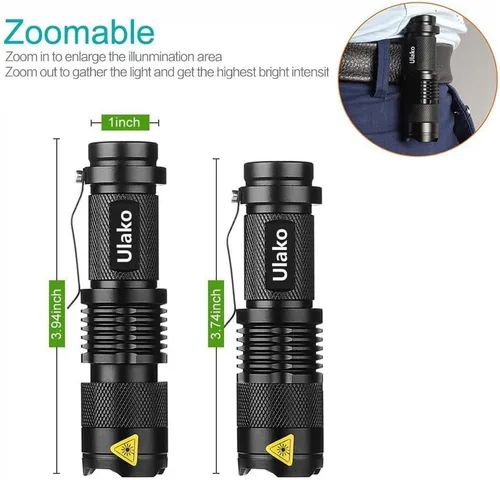 Vista 3 de Detector de luz linterna verde Ulako único 1 modo con Zoom LED 150 yardas para la pesca y caza