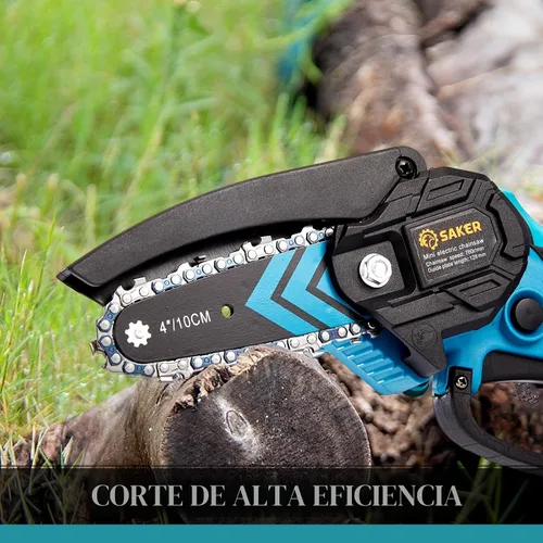 Vista 3 de Saker Mini Motosierra, Motosierras Eléctricas Portátiles Inalámbricas, Sierra de Cadena de Mano Tijeras de Podar Sierras de Cadena para Ramas