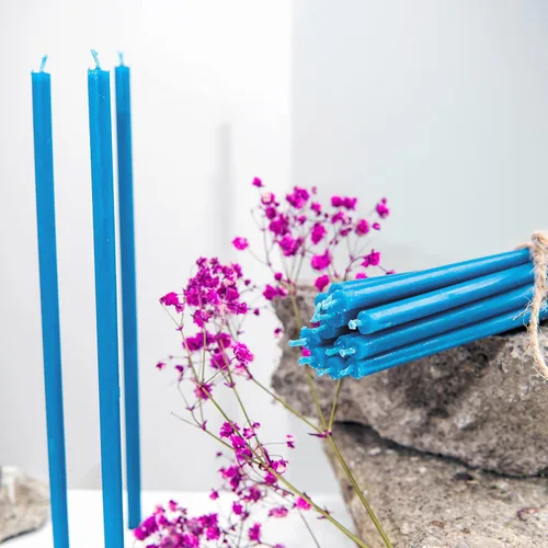 Vista 7 de BlueBee - Velas de cera de abeja 100% natural, velas cónicas altas y finas, 100