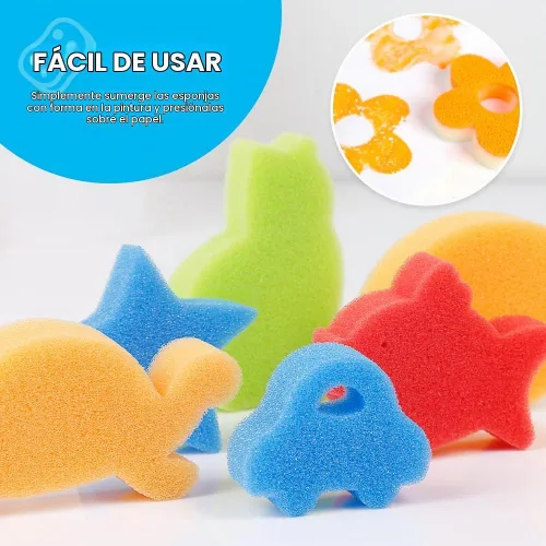 Vista 5 de LEOBRO 30 esponjas para pintar, aplicadores de pintura de esponja de forma, esponjas de pintura para manualidades, sellos de esponja de espuma