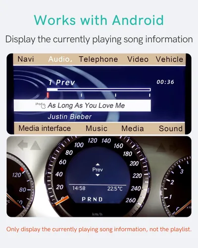 Vista 6 de Adaptador Bluetooth para Mercedes-Benz con puerto AMI, receptor Bluetooth Fits select 2008-2012 Mercedes-Benz AMI systems. aptX-HD audio, steering