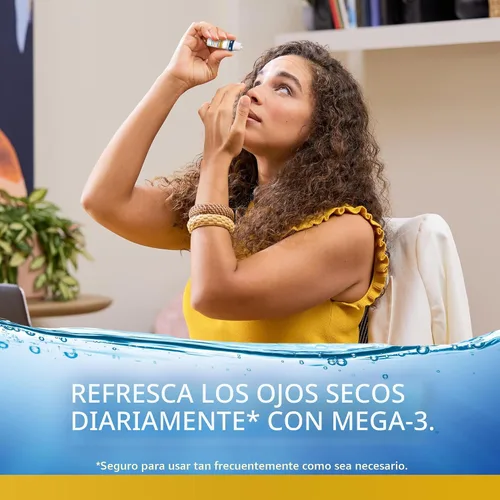 Vista 8 de Refresh OPTIVE MEGA-3 PF - Gotas lubricantes para los ojos, lágrimas artificiales sin conservantes, 0.33 fl oz (0.3 fl oz)