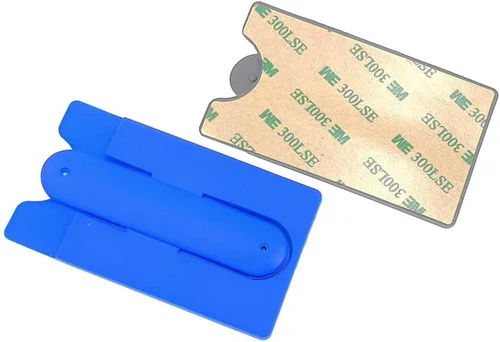 Vista 3 de Tarjetero con soporte para teléfono celular, funda adhesiva de goma de silicona para teléfono inteligente (6 unidades)