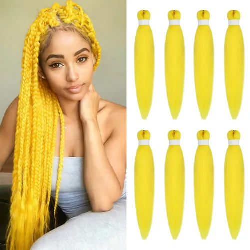 Vista 38 de 8 paquetes de extensiones preestiradas - 16 pulgadas de cabello trenzado premium, 55G/paquete, sin picazón, fijación en agua caliente, textura Perm