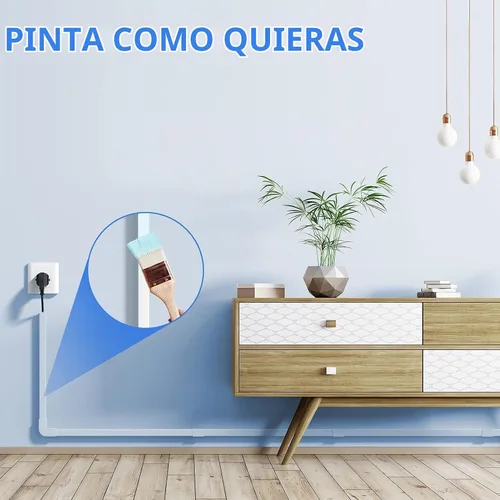 Vista 5 de Yecaye - Ocultador de cable de 250 pulgadas, corrector de cables de un solo cable, sistema de gestión de cables de pared, kit de canaleta de cable