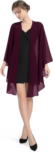 Vista 5 de Baoqiya Chales y envolturas de gasa para fiesta de boda, bufanda para mujer, vestido de noche nupcial en vestidos de ocasiones especiales