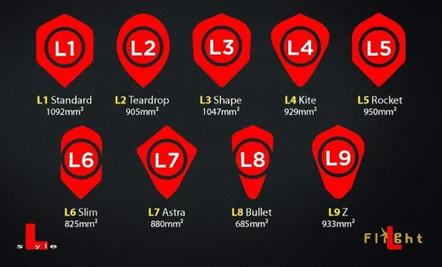 Vista 4 de L-style L2 Teardrop Dart Flights - PRO
