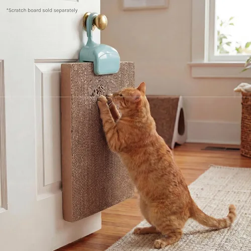 Vista 4 de Kitty City Clip rascador para gatos sobre la puerta – Soporte vertical para rascador para gatos – Protege muebles y puertas – Se adapta a la mayoría