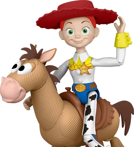 Vista 3 de Mattel Disney and Pixar Toy Story 5 - Figuras de acción de 7 pulgadas, 2 unidades, Jessie & Bullseye, sombrero de vaquero extraíble 7-inch