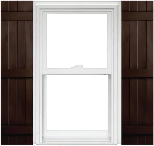 Vista 11 de Polaris Homeside 4 Board and Batten Joined Vinyl Shutters - 1 par de persianas de vinilo de 14-1/2 pulgadas x 31 pulgadas - 022 Chocolate