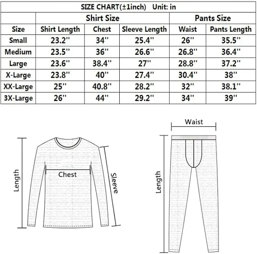 Vista 6 de PISIQI Ropa interior térmica para hombre ultra suave con capa base de forro polar para invierno esquí cálido Negro