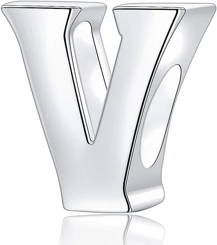 Vista 15 de Abalorio de plata de ley 925 con letra inicial de la A a la Z del alfabeto, se adapta a pulseras Pandora, collar de joyería de regalo para el día