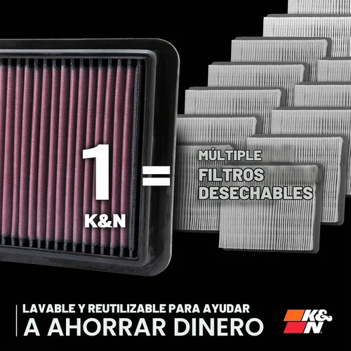 Vista 6 de K&N, 33-2144, filtro de aire de repuesto de alto rendimiento