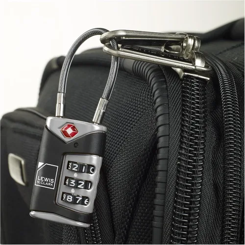 Vista 6 de 4014648 Lewis N Clark Travel Sentry Cable Lock 2 Pack negro