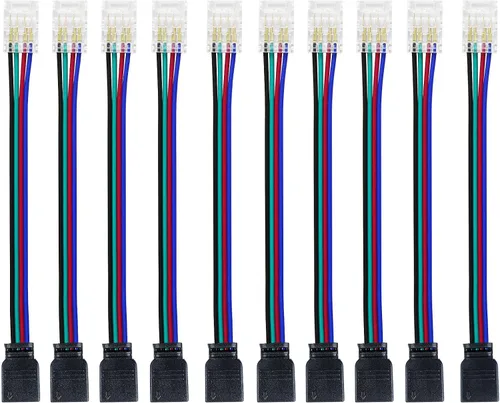 Vista 14 de LightingWill Conectores LED de 2 pines de 0.315 in, 10 unidades DC hembra conector transparente sin soldadura, conector de luz de cinta LED 2