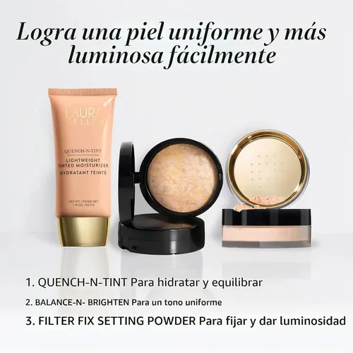 Vista 11 de LAURA GELLER NEW YORK Quench-n-Tint Hidratante con Color Ligero, Porcelana/Claro - Cobertura Transparente a Ligera Modulable - Acabado de Brillo 01