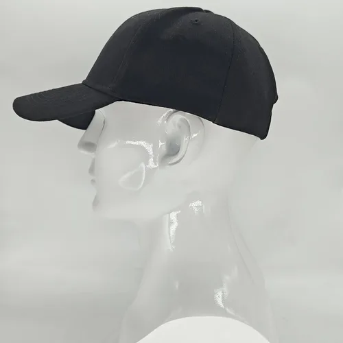Vista 6 de Gorra de béisbol clásica de algodón para hombres y mujeres, ajustable, unisex, Negro