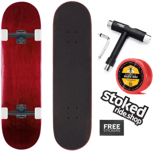 Vista 9 de Stoked Ride Shop Patineta completa – Madera de arce fabricada en Estados Unidos – Tabla de skate para adultos, niños, niñas y niños – Totalmente